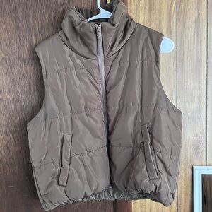 Women's Brown Puffer Vest